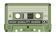 cassette tape that says high quality audio